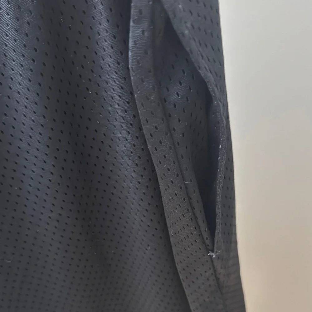 BRIAN LICHTENBERG Vintage Black Mesh Shorts with White 'Ballin' Text - Picture 5 of 8